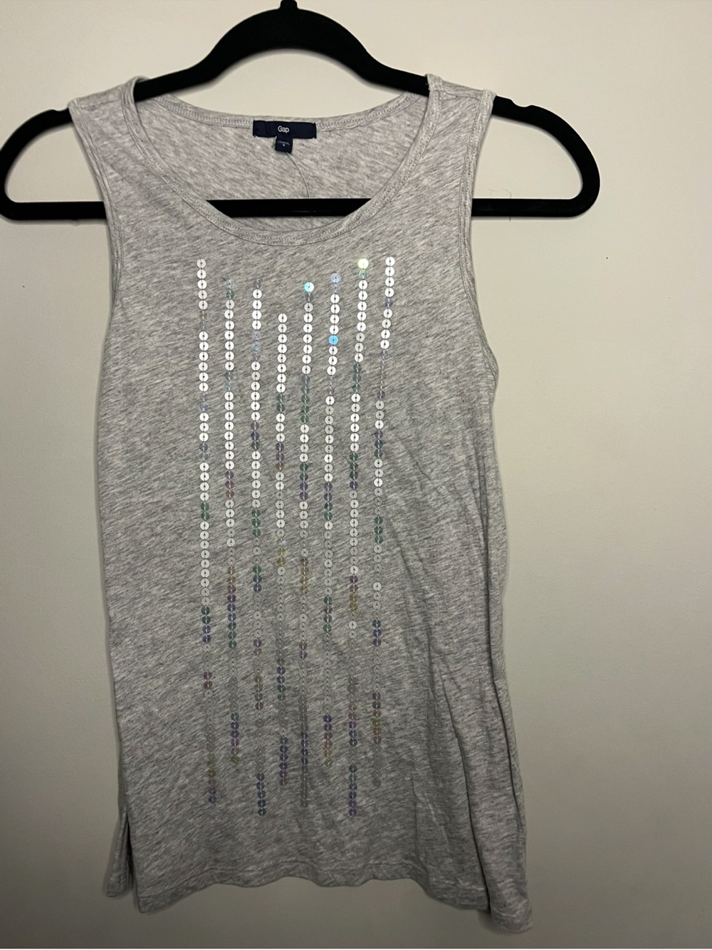 Gap Women's Gray Sequin Tank Top small